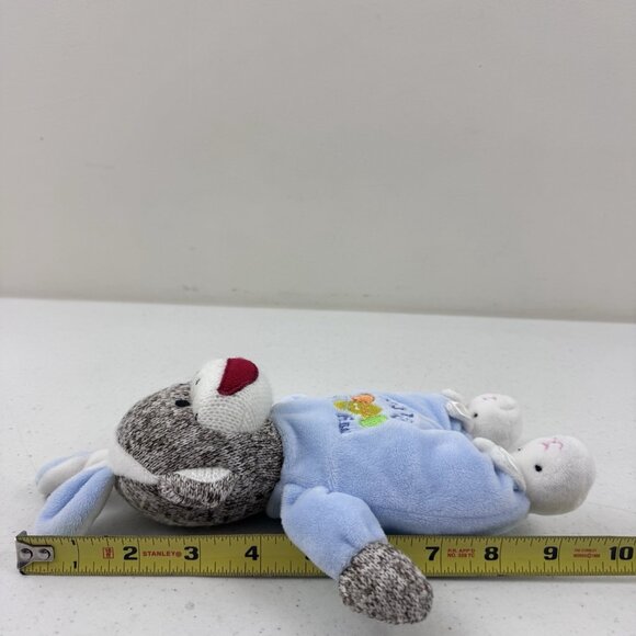 BABY STARTERS Plush Blue Sock Monkey Bunny Infant Security Lovey My 1st Easter - Picture 7 of 7